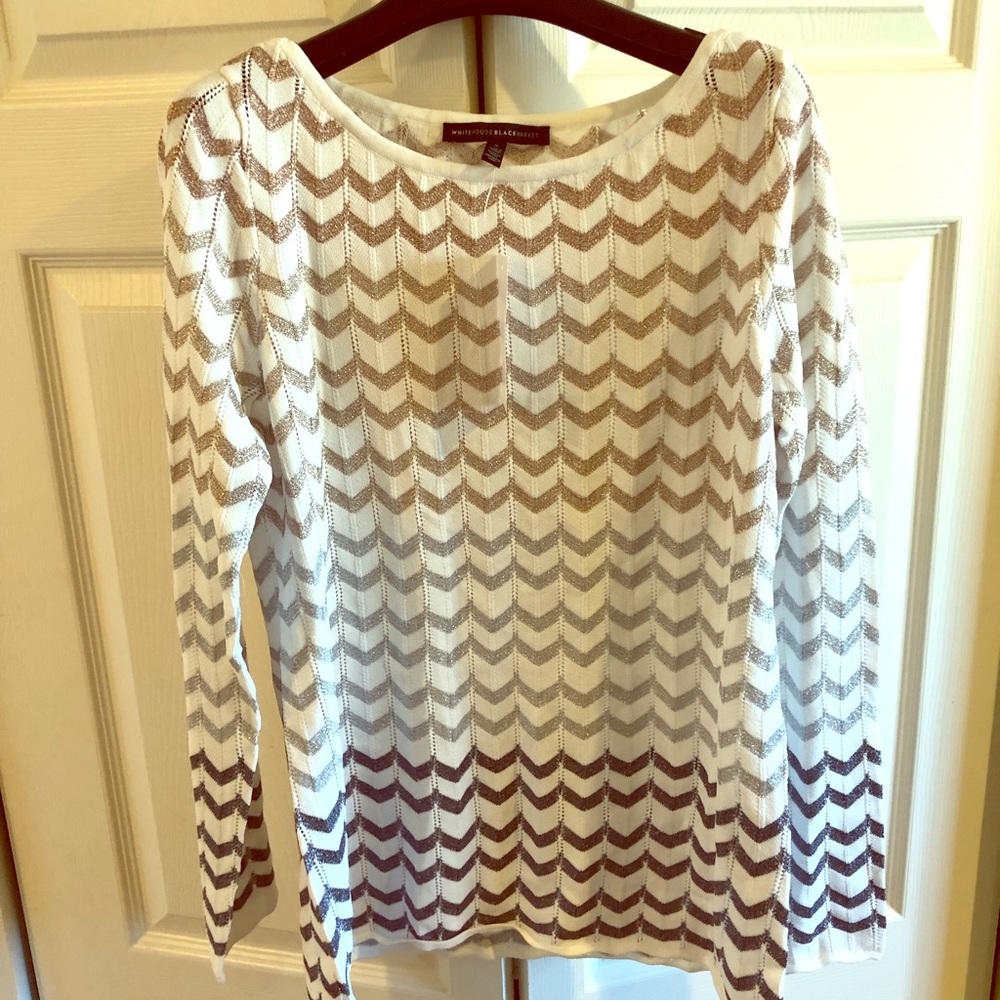NWTs WHBM metallic knit Sweater